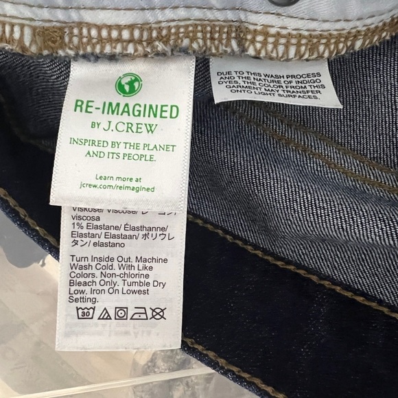 J. Crew Factory 10" High Rise Skinny Signature Stretch Dark Wash Jeans Size 32P - Picture 13 of 14
